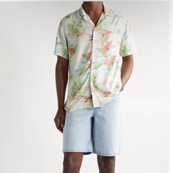 Faherty Kona Convertible Collar Printed EcoVero Camp Shirt Multi Men’s - Picture 13 of 13